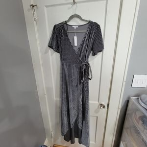 Baltic Born suede wrap dress - silver